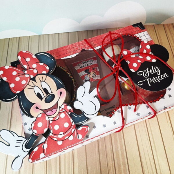 Arquivo Cestinha Confeiteiro Páscoa Minnie Vermelha Studio