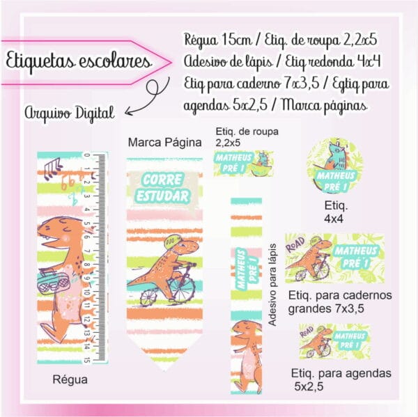 Arquivo de Corte 20 Etiquetas Escolares - Imagem 4