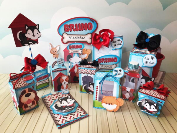 arquivo de corte cachorrinho studio pdf png kit festa infantil