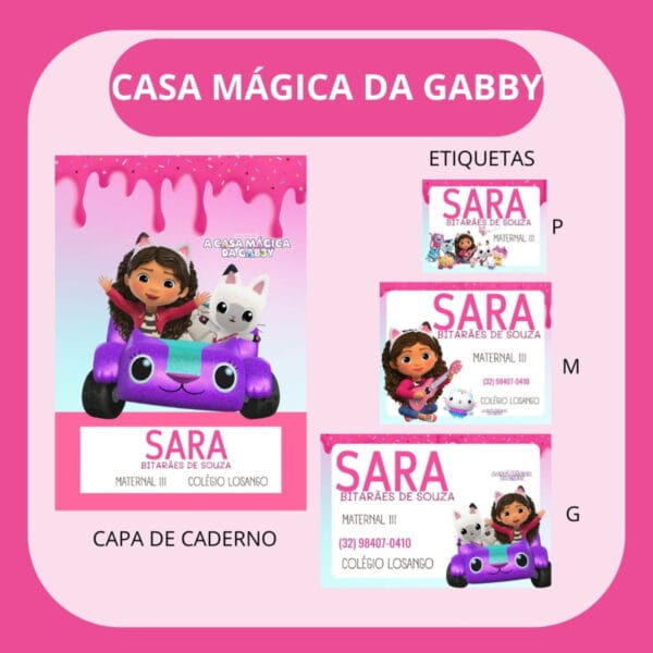 arquivo de corte etiqueta escolar a casa magica da gabby a casa magica da gabby