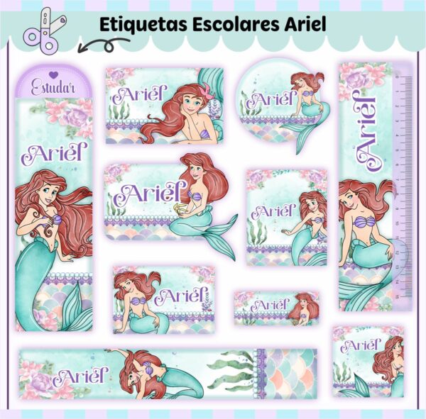 Arquivo de Corte Etiqueta Escolar Ariel