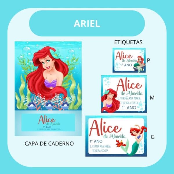 arquivo de corte etiqueta escolar ariel papelaria