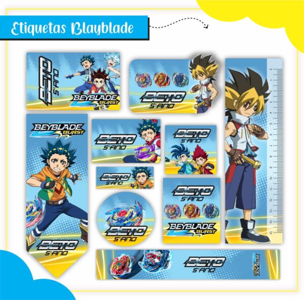 Arquivo de Corte Etiqueta Escolar Beyblade