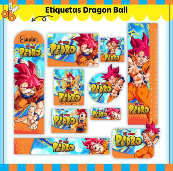 Arquivo de Corte Etiqueta Escolar Dragon Ball