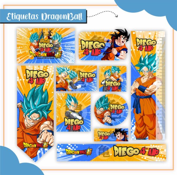 Arquivo de Corte Etiqueta Escolar Dragon Ball Z