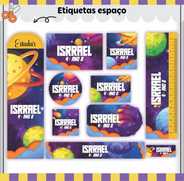 Arquivo de Corte Etiqueta Escolar Espaço V2