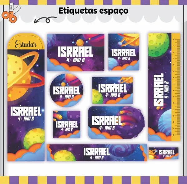 Arquivo de Corte Etiqueta Escolar Espaço V2