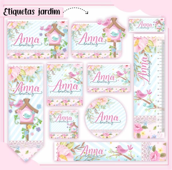 Arquivo de Corte Etiqueta Escolar Jardim