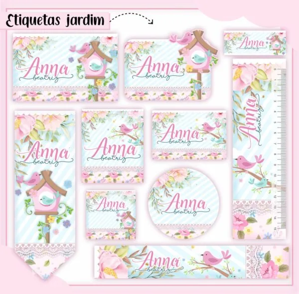 Arquivo de Corte Etiqueta Escolar Jardim