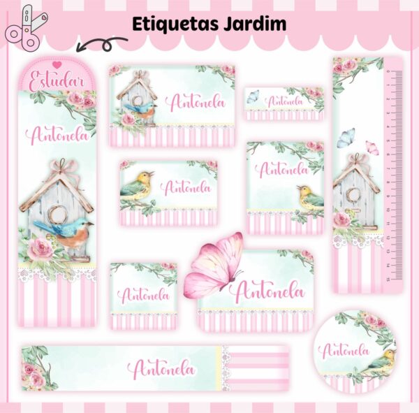 Arquivo de Corte Etiqueta Escolar Jardim V2