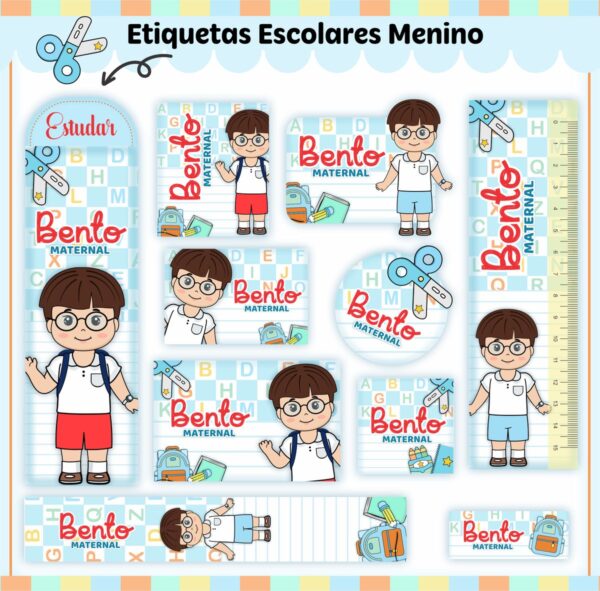 Arquivo de Corte Etiqueta Escolar Kit Aluninhos
