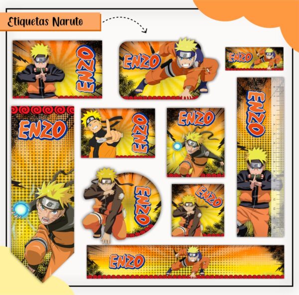 Arquivo de Corte Etiqueta Escolar Naruto