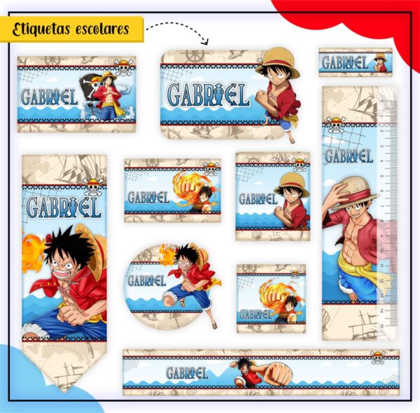 Arquivo de Corte Etiqueta Escolar One Piece