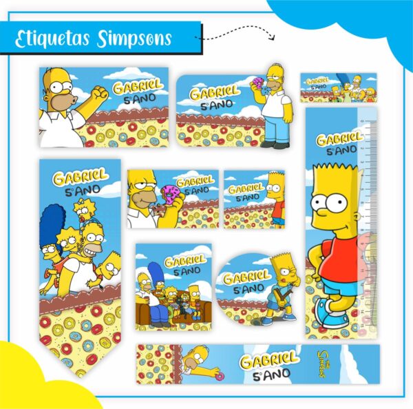 Arquivo de Corte Etiqueta Escolar Os Simpsons