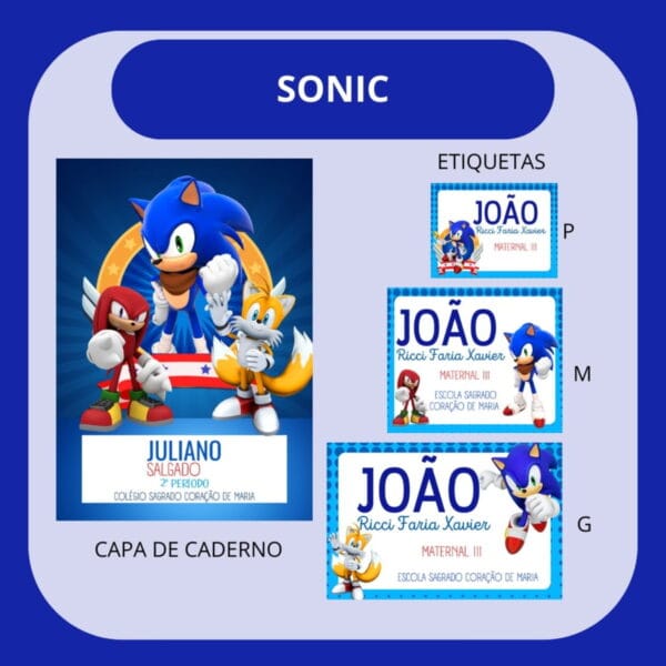 arquivo de corte etiqueta escolar sonic escolar