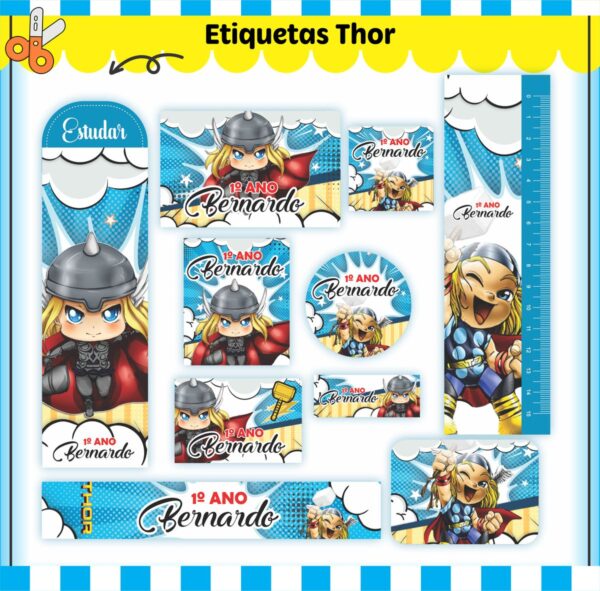 Arquivo de Corte Etiqueta Escolar Thor