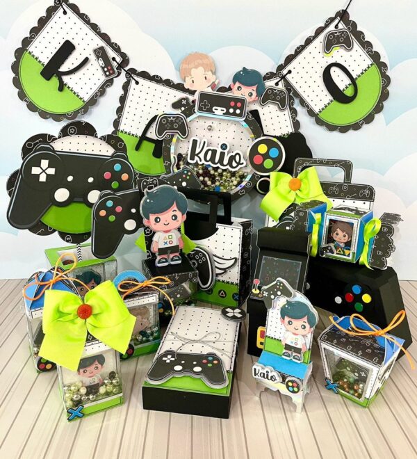 arquivo de corte festa gamer studio e pdf papelaria