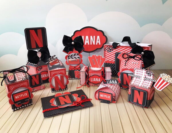 arquivo de corte netflix studio pdf png kit festa pronta