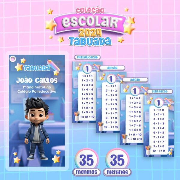 Arquivo de Corte Tabuada Escolar - Arquivo Digital - Imagem 2