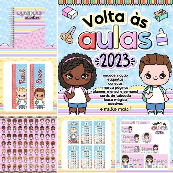 Arquivo Digital Agenda Escolar 2023 Ilustrações Artes Frases