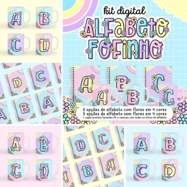 Arquivo Digital Alfabeto Fofinho Papelaria Personalizada