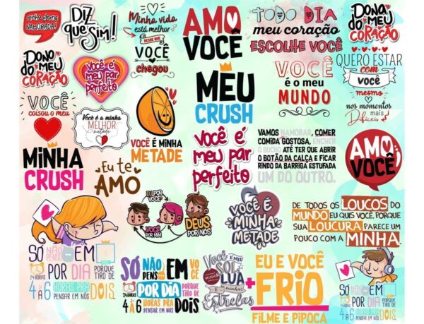 Arquivo Digital Combo Frases Românticas Namorados Amor Love