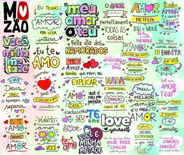 Arquivo Digital Combo Frases Românticas Namorados Amor Love
