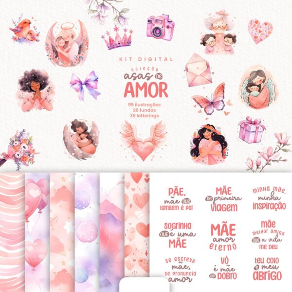 Arquivo Digital Dia das Mães 2024 Lettering + Ilustrações
