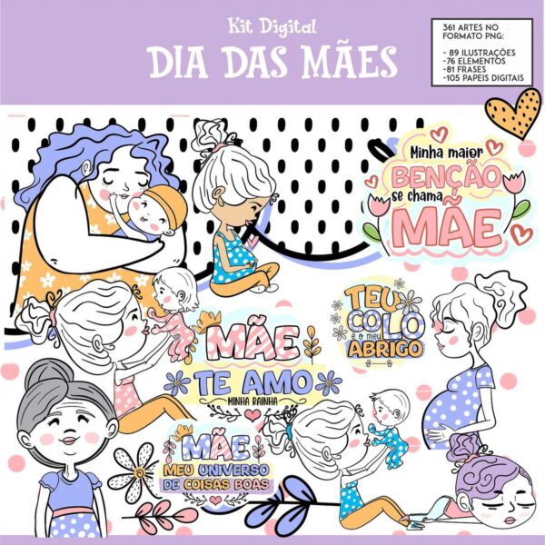 Arquivo Digital Dia das Mães Ilustrações PNG Personalizados