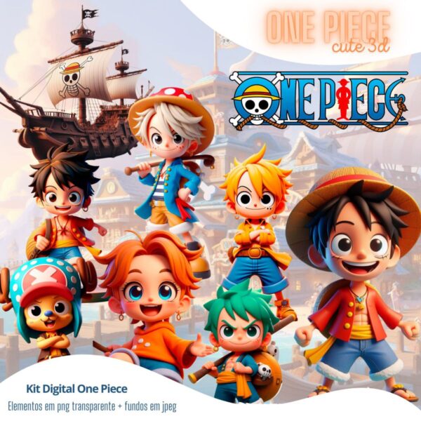 Arquivo Digital One Piece Cliparts Png Ilustrações Fofas 3D