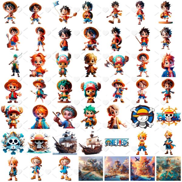 Arquivo Digital One Piece Cliparts Png Ilustrações Fofas 3D