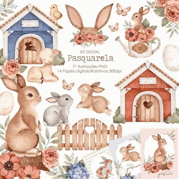 Arquivo Digital Pasquarela Páscoa Imagens Scrapbook Png
