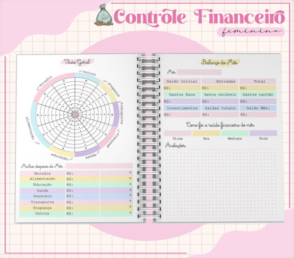 Arquivo Digital Planner Financeiro Feminino - Imagem 4