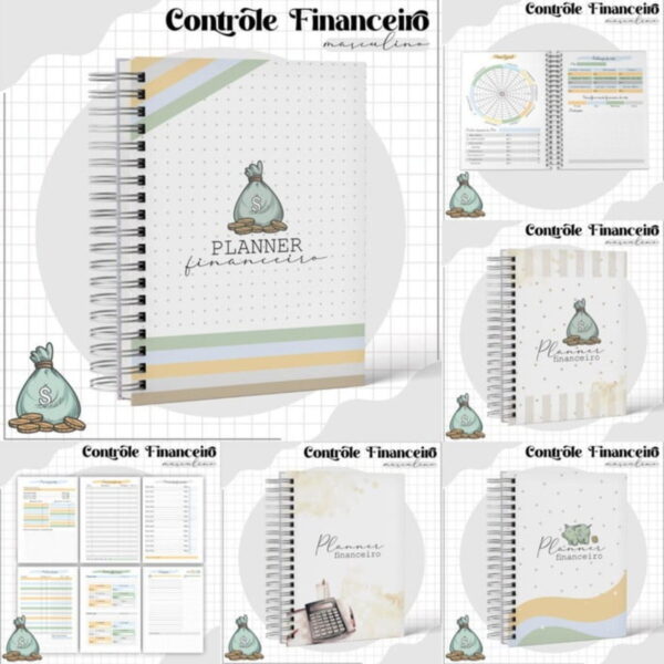 arquivo digital planner financeiro masculino controle dinheiro