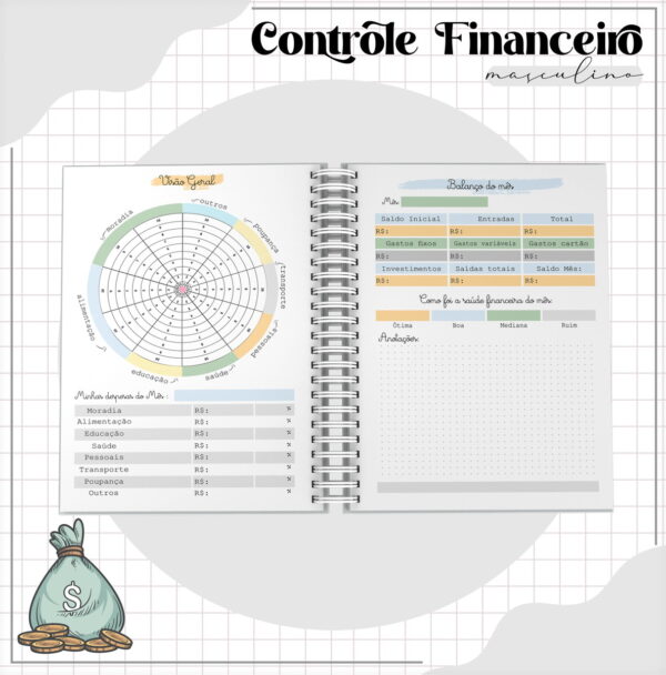 Arquivo Digital Planner Financeiro Masculino - Imagem 4