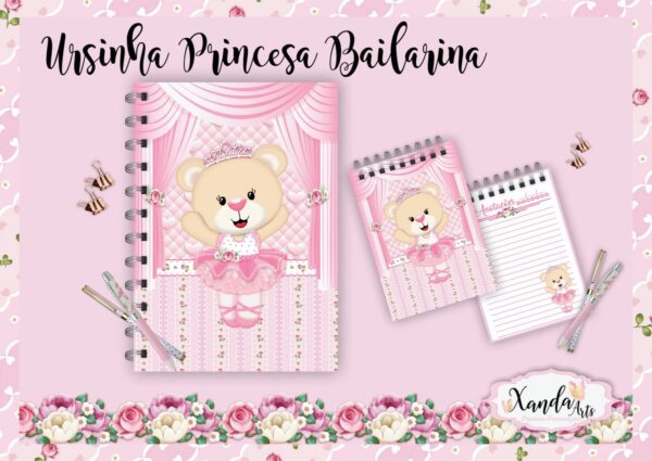 arquivo digital ursinha princesa bailarina anotacoes planner