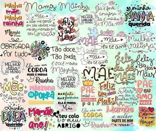 Arquivo Lettering Frases Dia Das Mães Gratidão Ilustrações