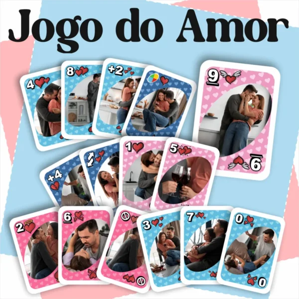 Arquivo para Impressão - Jogo UNO Romântico Dia dos Namorados