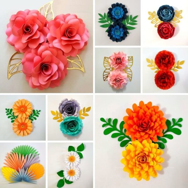 Arquivos 12 Moldes Flores De Papel P/ Decoração Topo De Bolo