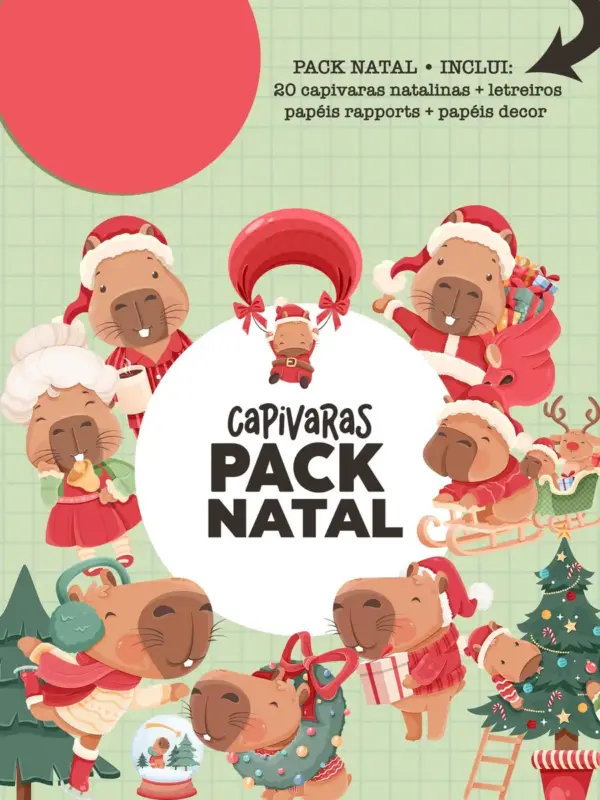 Arquivos Digitais Capivara Com Tematica De Natal Em Png 2
