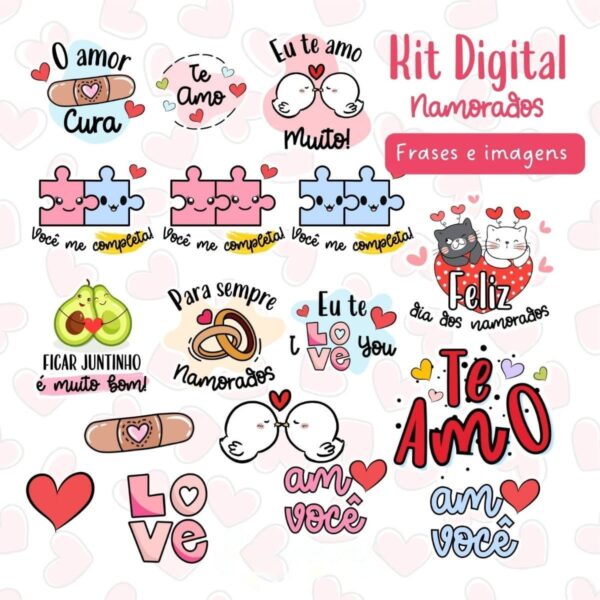 Arquivos Digitais Dia Dos Namorados Frases Ilustrações Fofas