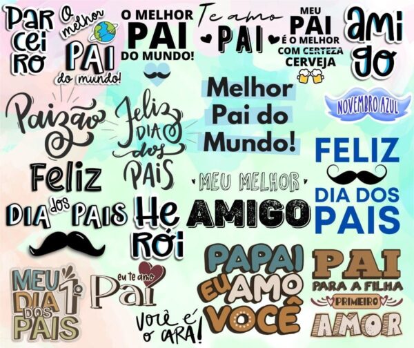 Arquivos Digitais Dia Dos Pais Lettering Frases Pai Herói