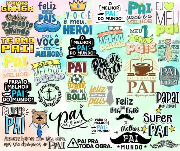 Arquivos Digitais Dia Dos Pais Lettering Frases Pai Herói