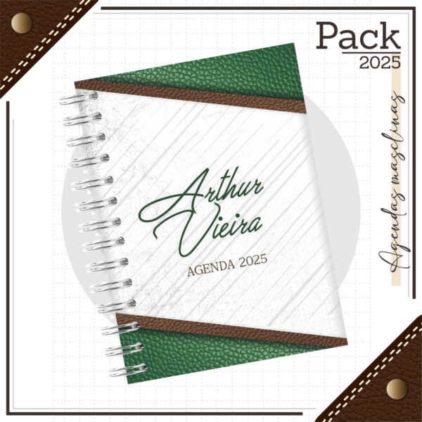 arquivos encadernacao caderno couro verde papel e cia