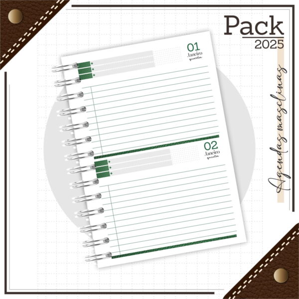Arquivos Encadernação Caderno Couro Verde - Imagem 4