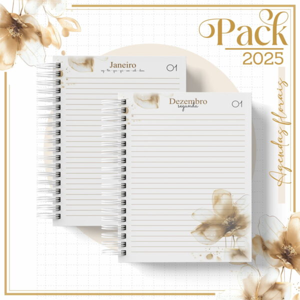 Arquivos Encadernação Caderno Floral Gold - Imagem 2