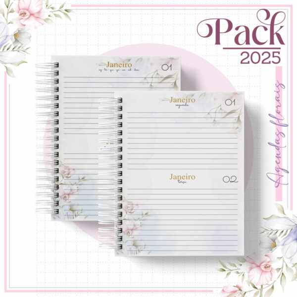 Arquivos Encadernação Caderno Floral Lilás - Imagem 3