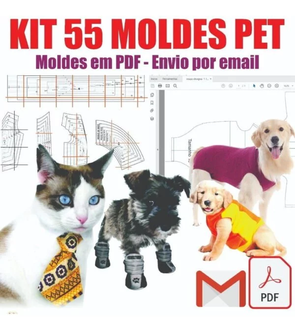 Arquivos Moldes Roupinhas Pet Cãozinho E Gatinho Env Digital