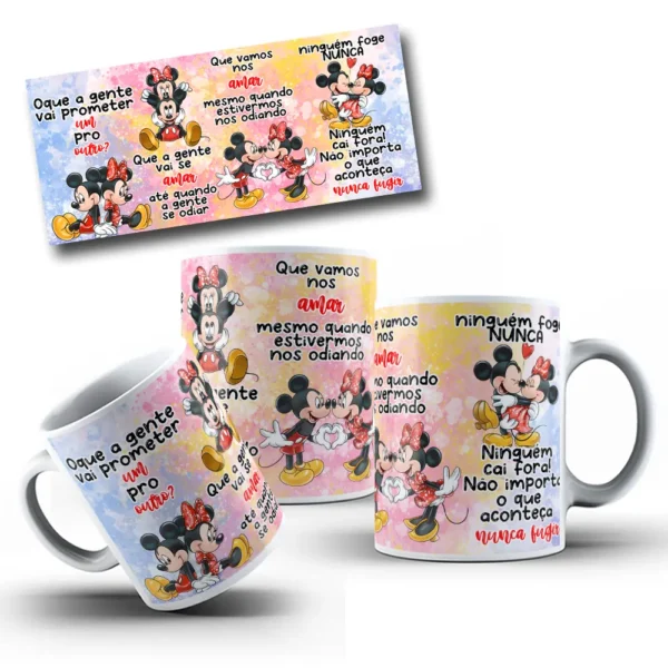 Arquivos para Sublimação Mickey & Minnie - Tema Romântico