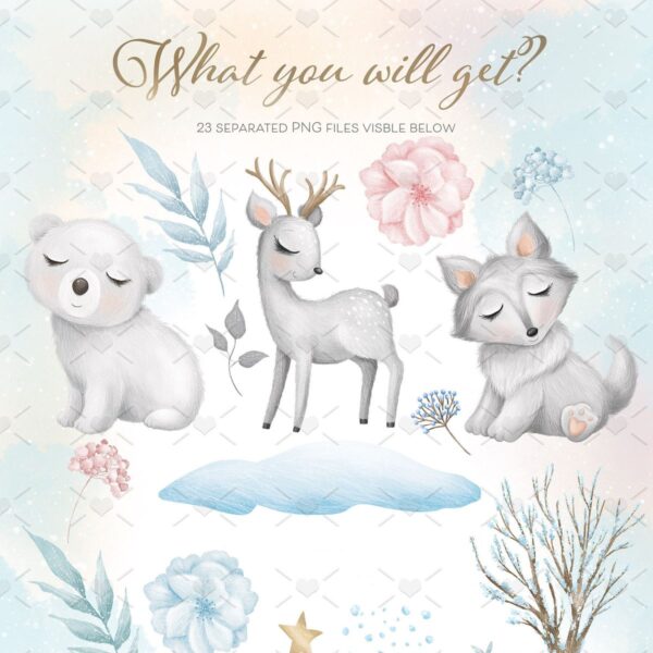 Arquivos Png Animais Fofos Do Artico Aquarelado Bebes Cute 4